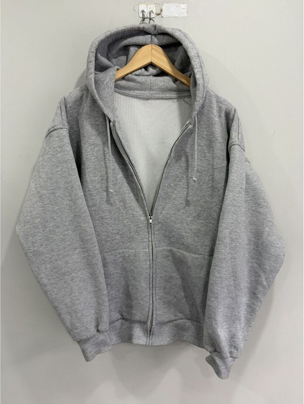 Vintage Thermal Lined Zip Up Hoodie Sweater sweatshirt